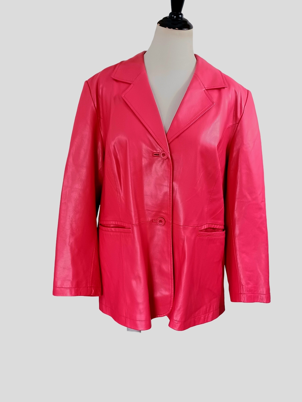 Maggie Barnes Hot Pink Leather Blazer